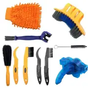 10 PCS Bicycle Chain Washer Cleaner Set Chain Box Mountain Bike Maintenance Tools Large Brush
