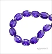 8 Cubic Zirconia Flat Oval Beads 6x8mm Amethyst Purple #64755