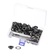 Grommet Kit 100 Set 10mmx17mm Dia Copper Grommets Eyelets with Tools, Dim Grey