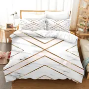 3D White Marble Texture Geometry Line Quilt Cover Set Bedding Set Duvet Cover Pillowcases SF94