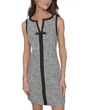 Karl Lagerfeld Paris Split Neck Sleeveless Dress