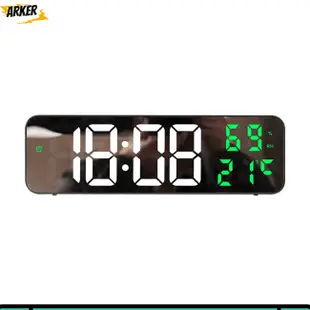 Ak Led數字掛鐘大屏壁掛式時間溫濕度顯示電子鬧鐘