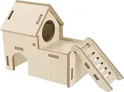 Wooden Hamster Nest Climbing Ladder House for Small Pets Guinea Pig Hideout Pet Supply Resting Bed