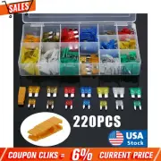 220Pcs Car Fuses Assortment Kit ATM APM Blade Fuses Automotive Standard & Mini (for: Fiat)