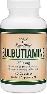 Sulbutiamine Capsules (Nootropic Supplement for Memory, Motivation, Mood, and Focus) Lifts Brain Fog - Made in USA, Third Party Tested, 200mg by Double Wood Supplements (90 Count)