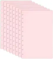 uxcell 4 Pair Discbound Notebook Cover, 7.24" x 9.51" Medium Size PP Disc Planner Cover for Arc Notebook Happy Planner Office Product, Light Pink