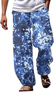 [Generic] Poplin Pants Pants Spring Spring 3D Printed Pants Beach Pants Drawstring Elastic Waistband Daily Holiday Streetwear Mens Scrub Pants with Pockets