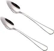 YS0911 Set Of 2 Stainless Steel Grapefruit Spoons Serrated Grapefruit Spoons Suitable For Citrus Fruits Salads And Dessert Grapefruit Spoons Set Of 2