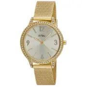 Bob Mackie Women's 37mm Crystal Bezel Mesh Strap Watch