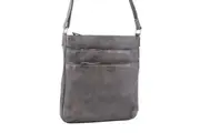 Milleni Ladies Nappa Leather Zip Closure Cross Body Bag Travel - Slate