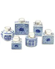 Two's Company Set of 6 Canton Collection Jars