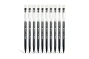 10x Gel Pens Fineliner Fine Point Needle Tip 0.5mm Black Ink School Office Pen