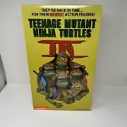 SDCC 2023 NECA TMNT 3 4-Figure Set Reel Toys Teenage Mutant Ninja Turtles SEALED