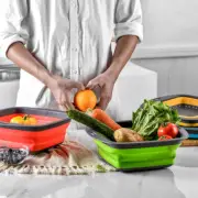 Kitchen Collapsible Foldable Silicone Colander Fruit Vegetable Strainer Basket