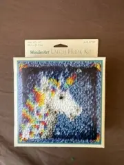 Wonder Art Latch Hook Kit Unicorn 10”x10” Kit #4719P Yarn Project