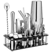Cocktail Shaker Set, Boston Stainless Steel Bartender Kit With Acrylic Stand & Cocktail Recipes Boo