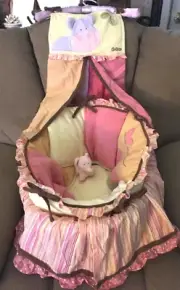 COZY DOLL DISPLAY BASKETS BY SANDEE PINK JUNGLE DELIGHT REBORN BABY ADORA