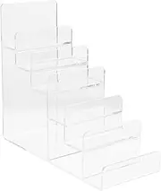 DOITOOL Clutch Purse Display Stand Acrylic Purse Stand 6 Tier- Clear Wallet Display Stand Holder- Transparent Acrylic Riser for Purse Storage Keyboard Display Jewelry Display Book Display Tabletop Purse Display Rack