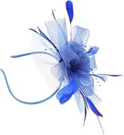 [Healeved] Bride Fascinator Headband for Women Elegant Tea Party Hat with Mesh and Plume Comfortable Banquet Headdress for Weddings and Special Occasions