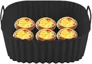 Silicone Air Fryer Liner - Square Air Fryer Plate - Non-Stick Baking Tray Kitchen Cookware for Cake Grilling Pizza Cooking Indoor Outdoor Family Apartment Home Camping