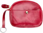 [ANDRESLAD] Leather Handbag for Women Girls Compact Change Purse Makeup Bag for Daily Use