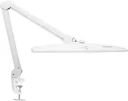 Neatfi Elite HD XL Task Lamp with Clamp, 58CM Wide, 1600 Lumens, 84PCS SMD LED, 6500-7000K Color Temperature, Desk Lamp, Nonpolar Dimming (Non-CCT with Clamp, White Elite)