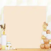 PATYDEST Square Arch Stand Cover 6.6x6.6FT Spandex Fitted Wedding Arch Cover Beige Arch Backdrop Cover Arch Frame Covers Stretchy Backdrop Balloon Arch Cover for Birthday Baby Shower Decor Outdoor