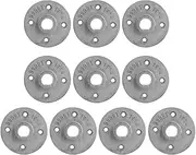 10PCS 4 Holes 1/2in Dn15 Flange Base, Floor Flange Aluminum Threaded Shelf, Fixed Base Fittings, Threaded Pipe Decorative