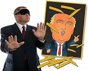 Pin The Toupee on Trump Party Game - Donald Trump Gag Gift Funny Political Gifts Free Blindfold Mask White Elephant Ideas Secret Santa Weird Trump Gifts Political Novelty Gifts Republican Democrat