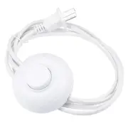 Foot Pedal Switch,Round Light Control ON/Off w 1.8M Wire Plug White