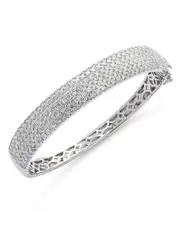 Bloomingdale's Fine Collection Diamond Pave Bangle Bracelet in 14K White Gold, 5.0 ct. t. w.