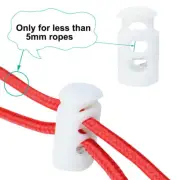 6pcs White Durable Cord Lock Stopper End Spring Toggle Fastener Slider Organizer