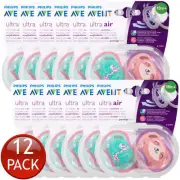 12 x Philips Avent Freeflow Soother 18M+ 2 Pack Ultra Air Orthodontic Bpa Free