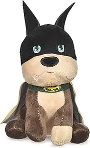 DC Comics Superpets 6" Ace Plush Squeaker Bone Pet Toy | Ace Dog Toy Plushie Squeaky Bone from Superpets Film | Batman Logo Dog Toy | Dog Chew Toy, DC Dog Toys Accessory