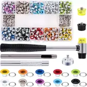 500 Sets Grommet Kit 3/16 Inch Grommet Setting Tool Metal Eyelets Set with 4 Pie