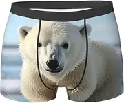 [QMNEHJ] Cubs polar bear Men's Boxer Briefs Breathable Stretch Underwear Moisture-Wicking Trunks for Men
