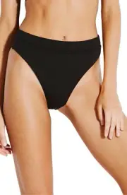 Seafolly Black Active High Waist Bikini Bottom Women's Size 10 US L26626