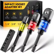Socket Adapter Set Gifts for Men - 1/4" 3/8" 1/2" Impact Driver Bit Set Drill...