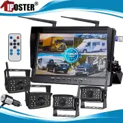 Digital Wireless 10.1" DVR Monitor Looping Record 4x Reversing Camera For Truck