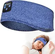 Fulext Bluetooth Sleep Headband Headphones, Sports Headband with Built-in Speakers, Comfortable for Side Sleepers, 10 Hours Playtime, Blue