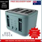 4 Slice Soft Touch Electric Stainless Steel Toaster Dark Green - Free Shippin