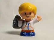 Fisher-Price Little People Figure: Boy Blonde Eddie School Bus Backpack