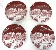 William Sonoma Pillivuyt Christmas Eve 4 Salad Plates Nordic Noel Alpine Night