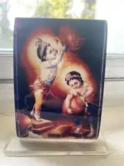 krishna and balarama tiny photo with stand. decoration