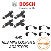R53 MINI Cooper S ST225 Genuine Bosch 380cc Fuel Injectors Set of 4 + ADAPTORS