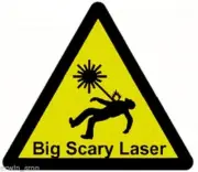 5x Sticker Decal Big Scary Laser Warning Label for Green Blue Red Laser Pointer