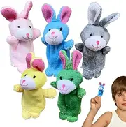 Finger Puppets for Babies,Plush Bunny Finger Toy Doll Set of 5 | Stuffed Animal Puppets Easter Egg Hunt Filler for Storytelling, Role Playing, Teaching