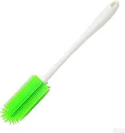 HKYLRAT Silicone Bottle Cleaning Brush, Water Bottle Cleaner Brush with Long Handle 12.4" for Washing Narrow Neck Containers, Sports Bottle, Tumblers, Flask, Vase and Glassware (Green)