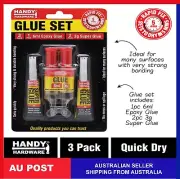 3 Pc Super Strong Epoxy Adhesive Glue Repair Kit Quick Setting super glue