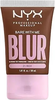 NYX PROFESSIONAL MAKEUP Bare With Me Blur, Skin Tint Foundation with Matcha, Glycerin & Niacinamide - Rich